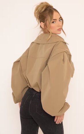 Cropped Trench Jacket Camel