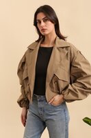 Cropped Trench Jacket Camel