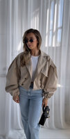 Cropped Trench Jacket Beige